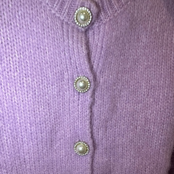 Zara lavender cardigan with pearl and Diamond buttons - size M - Picture 5 of 5